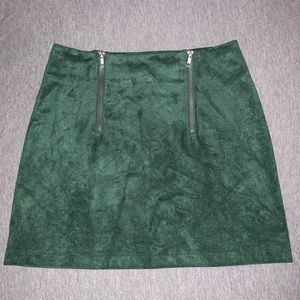 Suede Green Mini Skirt